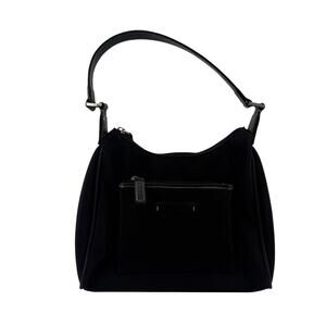 Reaction by Kenneth Cole Black Plain Multi-Pocket Single Strap Purse Handbag